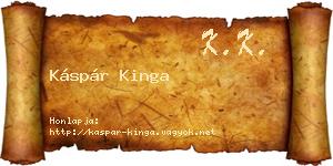 Káspár Kinga névjegykártya