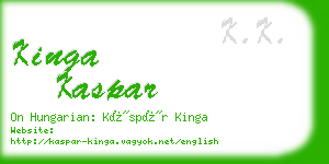 kinga kaspar business card